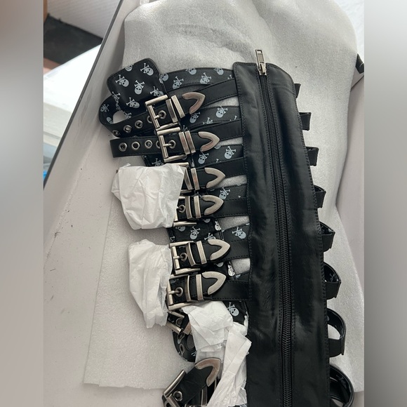 NIB LAMODA BLK arguments platform, creeper thigh high boots size 9 - Picture 8 of 9